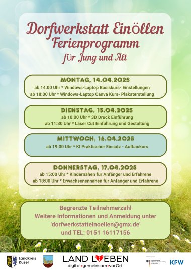Dorfwerkstatt Einöllen - Ferienprogramm Dorfwerkstatt Einöllen