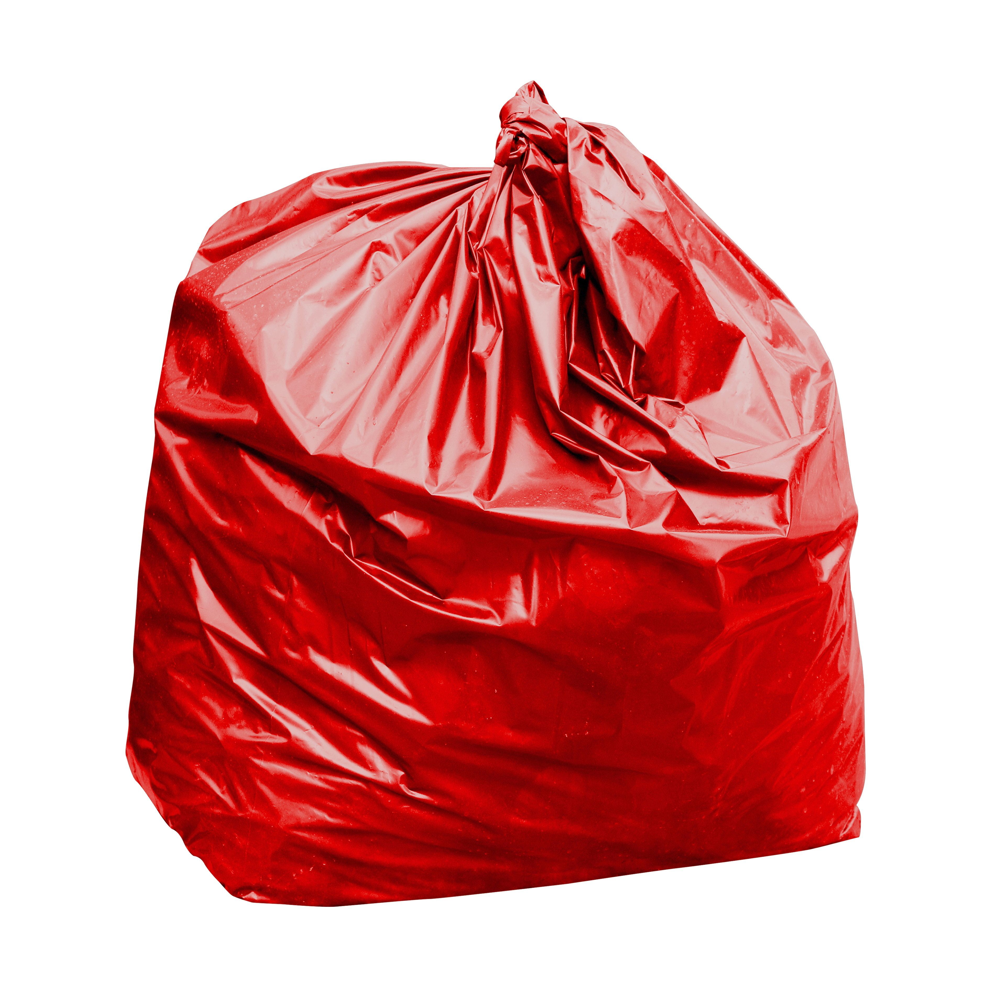 red garbage bag with concept the color of red garbage bags is to