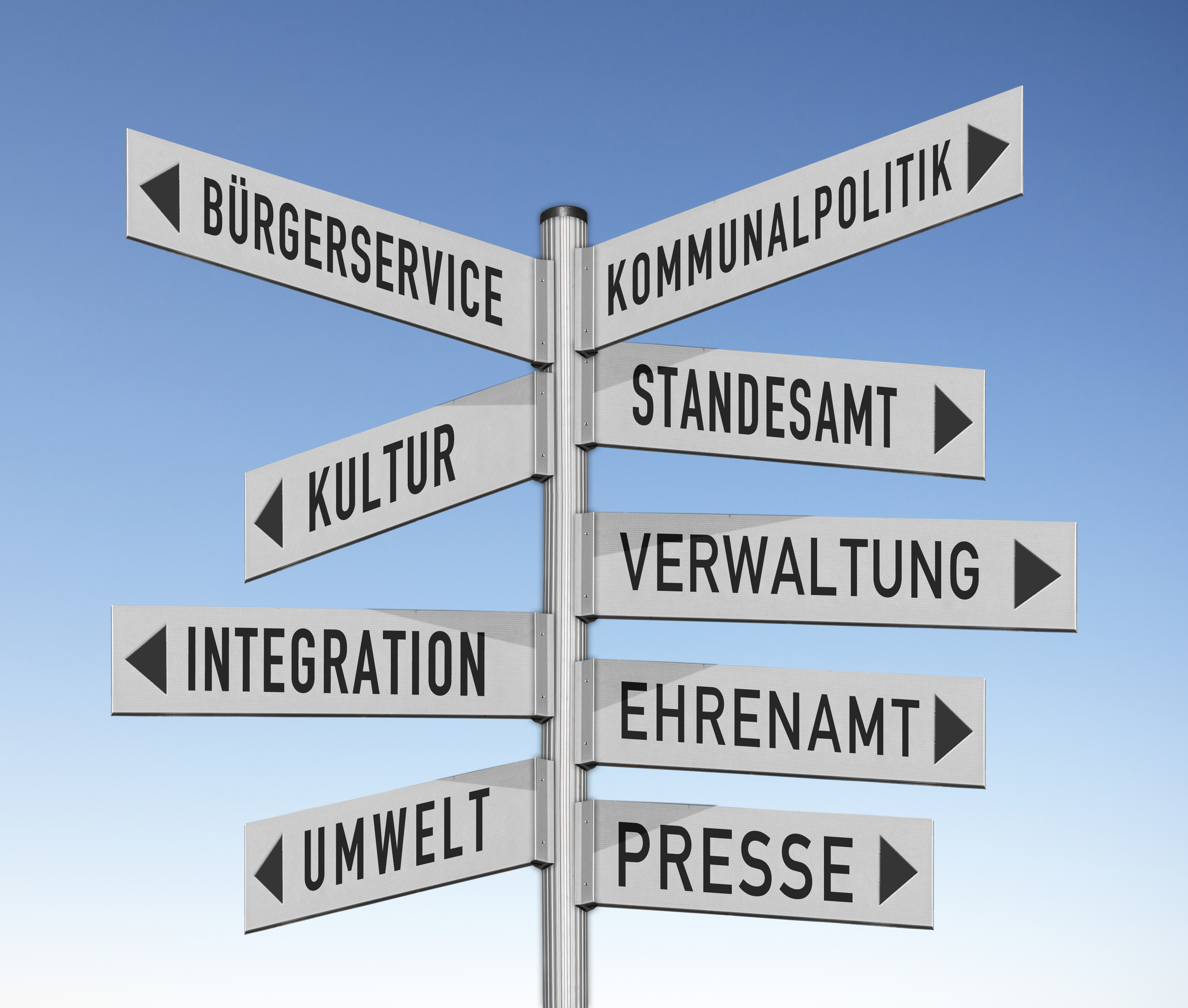 Wegweiser, Stadtverwaltung Wegweiser, Stadtverwaltung