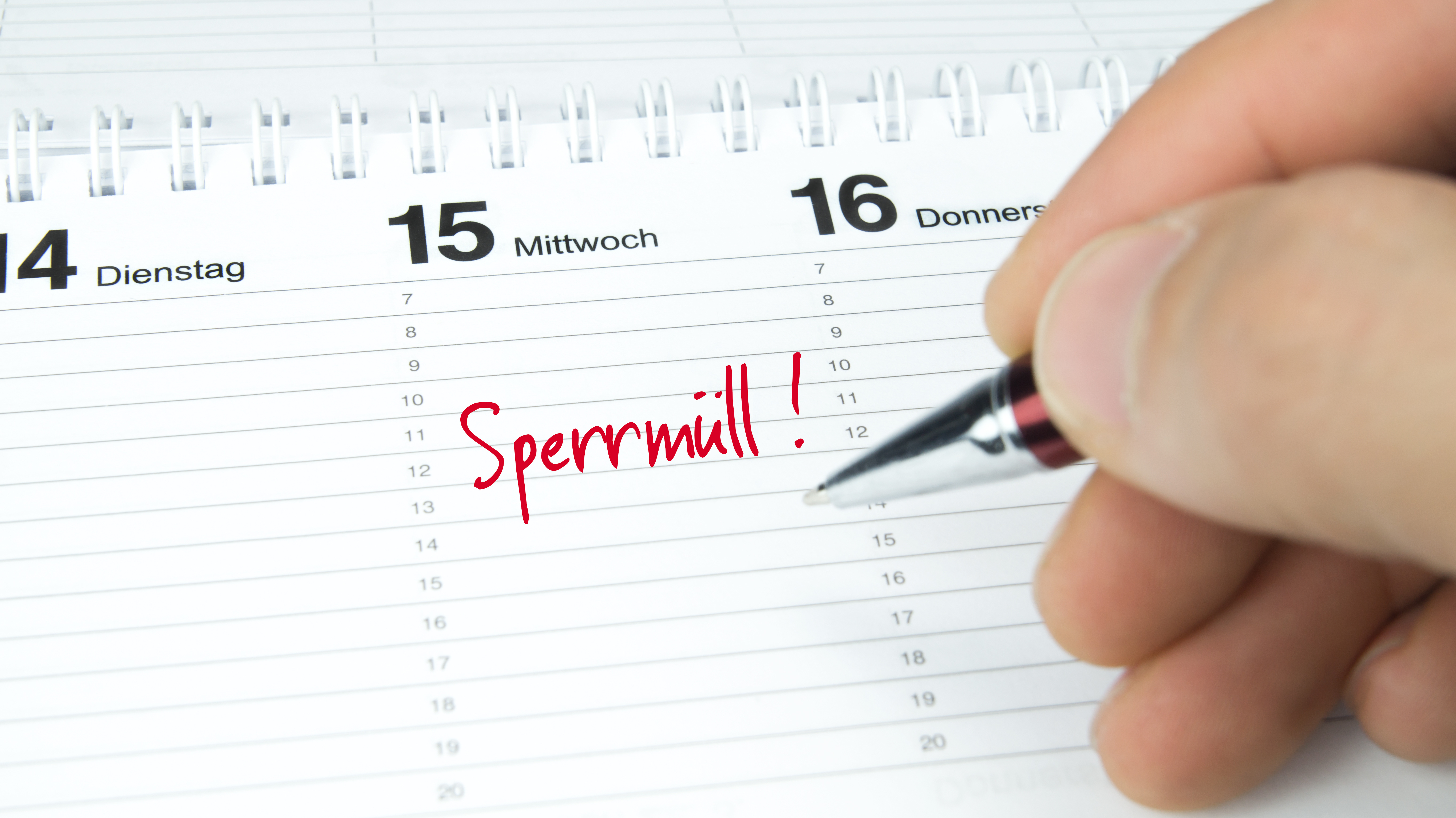 Sperrmüll / Termin im Terminkalender / Terminplaner