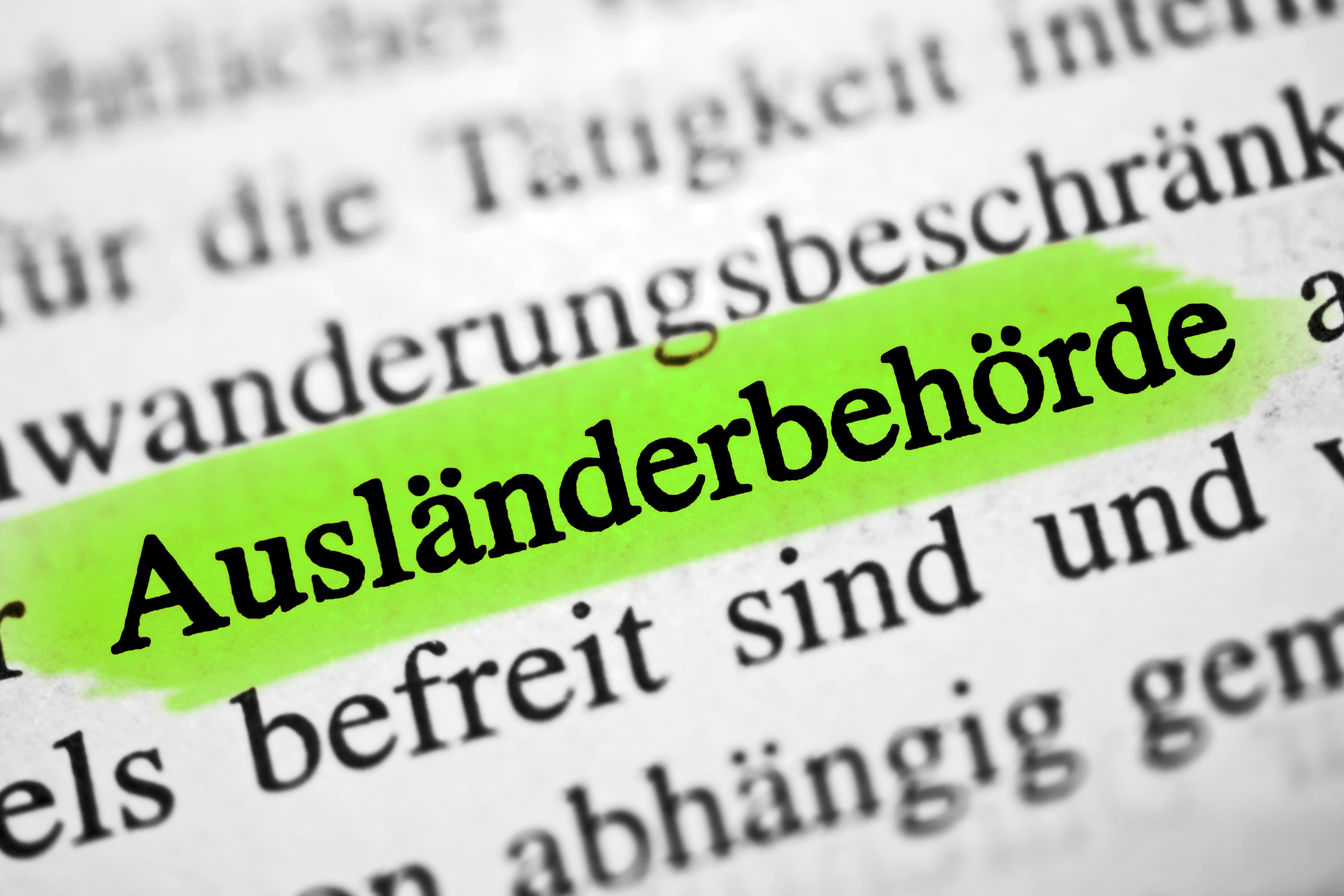 Ausländerbehörde - grün markiert